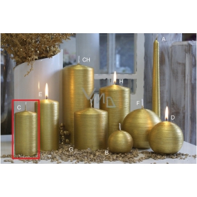 Lima Alfa sviečka zlatá valec 50 x 100 mm 1 kus