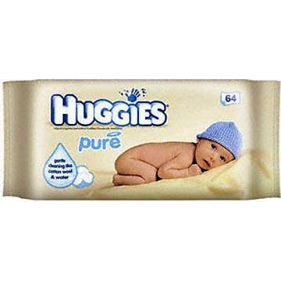 Huggies Pure vlhčené obrúsky 64 kusov