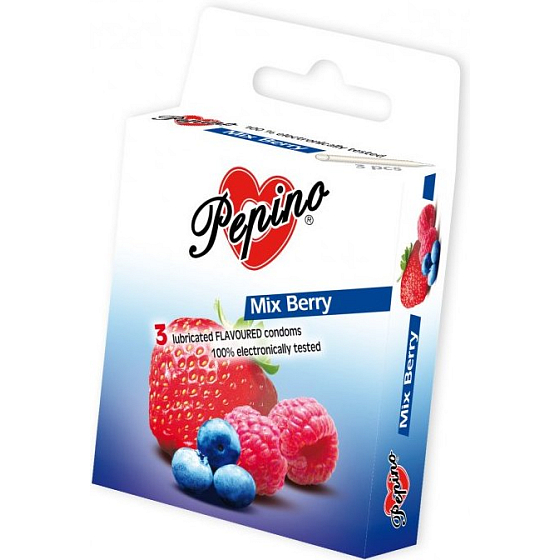 Pepino Mix Berry kondóm z prírodného latexu 3 kusy