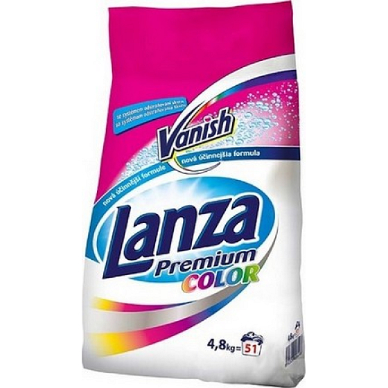 Lanza Premium Color prací prášok na farebnú bielizeň systémom odstraňovanie škvŕn 4,8 kg