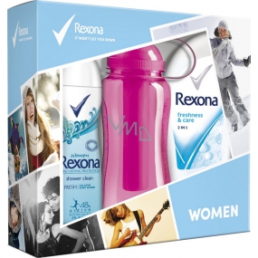 Rexona Freshness & Care sprchový gél 250 ml + Fresh Shower Clean dezodorant sprej 150 ml + športová fľaša 500 ml, kozmetická sada