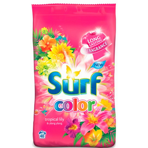 Surf Color Tropical Lily & Ylang Ylang prášok s avivážou na pranie farebnej bielizne 20 dávok 1,4 kg