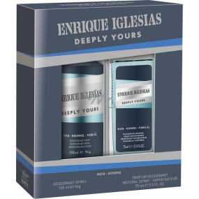 Enrique Iglesias Deeply Yours Man parfumovaný deodorant sklo 75 ml + dezodorant sprej 150 ml, kozmetická sada