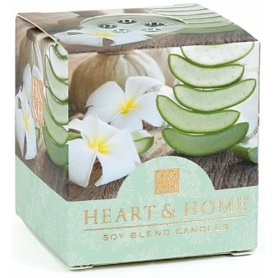 Heart & Home Upokojujúci aloe Sójová vonná sviečka bez obalu horí až 15 hodín 53 g