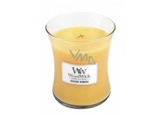 Woodwick Seaside Mimosa - Mimóza na pobreží vonná sviečka s dreveným knôtom a viečkom sklo stredná 275 g