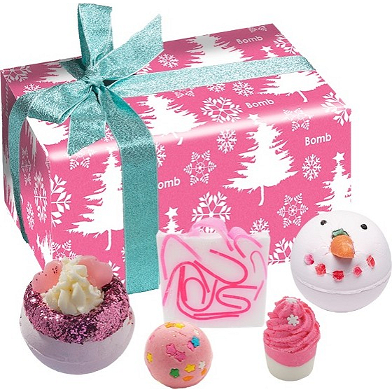 Bomb Cosmetics Ružové Vianoce - Dreaming of a Pink Christmas balistik 2x160 g + špalíček 50 g + gulička 30 g + mydlo 100 g, kozmetická sada
