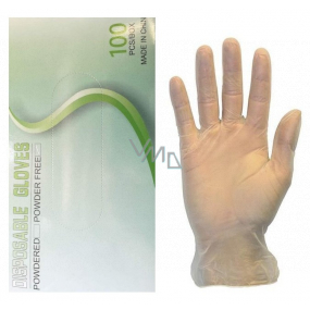 Disposable Gloves Rukavice Vinyl jednorazové nepúdrované pravoľavej veľkosť M box 100 kusov