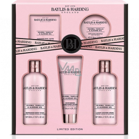 Baylis & Harding Jojoba, Vanilka a Mandľový olej umývací gél 300 ml + telové maslo 100 ml + sprchový krém 300 ml + toaletné mydlo 150 g + telové mlieko 130 ml, kozmetická sada