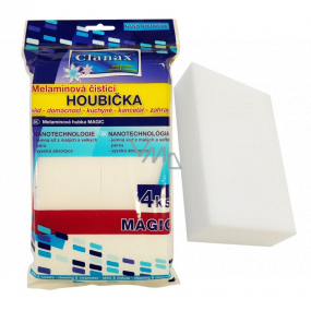 Clanax Magic Nano Melamínová hubka, zázračná čistiaca hubka čistenie bez chemických čistiacich prostriedkov 4 kusy