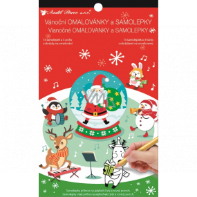 Samolepky a omaľovánky vianočný Santa 14 x 23 cm