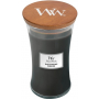 Woodwick Black Peppercorn - Čierne zrnko korenia vonná sviečka s dreveným knôtom a viečkom sklo veľká 609 g