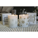 Lima Aroma Snehová vločka Jablko a škorica sviečka strieborná, doba horenia 50 hodín 175 g