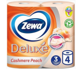 Zewa Deluxe Aqua Tube Cashmere Peach parfumovaný 3 vrstvový 150 útržkov 4 kusy, rolička, ktorú môžete spláchnuť