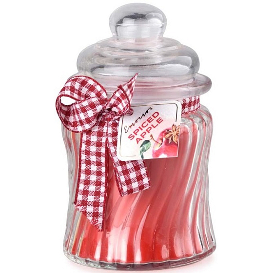 Emocio Spiced Apple vonná sviečka sklenená so skleneným viečkom 76 x 125 mm 485 g