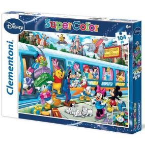 Clementoni SuperColor Puzzle Disney Train 104 dielikov, odporúčaný vek 6+
