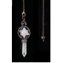 Quartz Merkaba kyvadlo + číry kremeň + bronz, prívesok z prírodného kameňa 7,7 cm, retiazka cca 26,5 cm