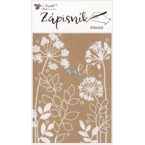 Zápisník šitý S kvetmi linajkovaný 64 strán 10,5 x 15 cm