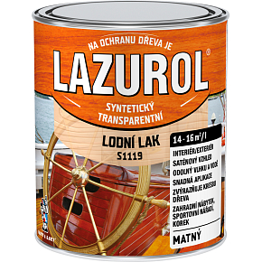Lazurol S1119 lodný lak odolný lak na drevo bezfarebný, mat 750 ml