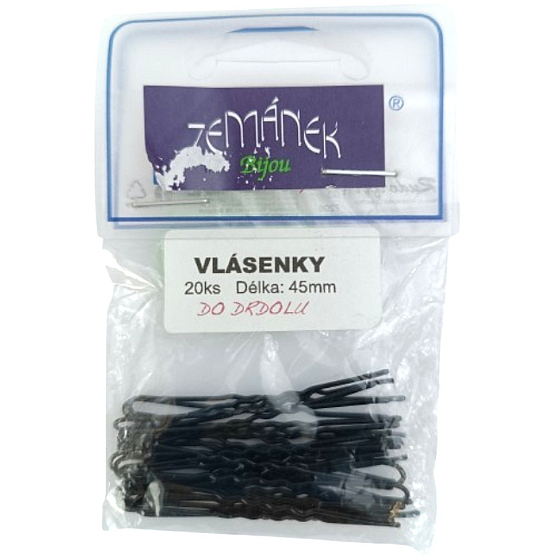 Zemánek Vlásenky do vlasů černé 45 mm 20 kusů