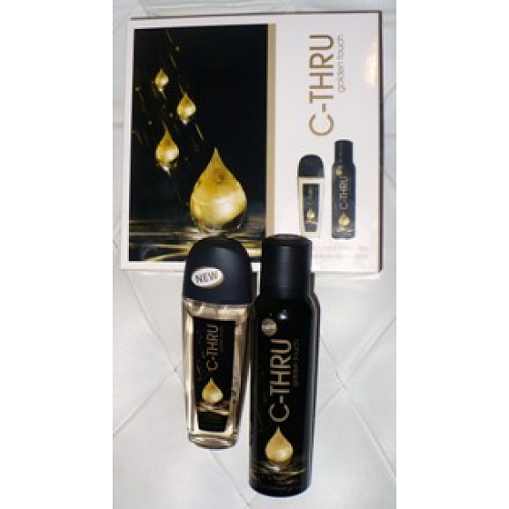 C-Thru Golden Touch parfumovaný deodorant sklo 75 ml + parfumed body 150 ml, pre ženy kozmetická sada