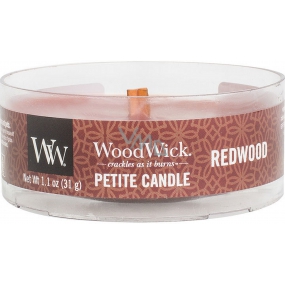 Woodwick Redwood - Santalové drevo vonná sviečka s dreveným knôtom petite 31 g