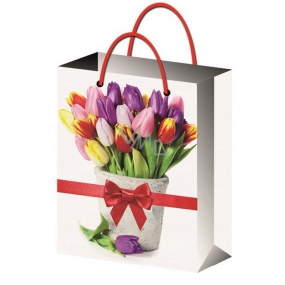 Anjel Darčeková papierová taška 32 x 26 x 12,7 cm tulipány