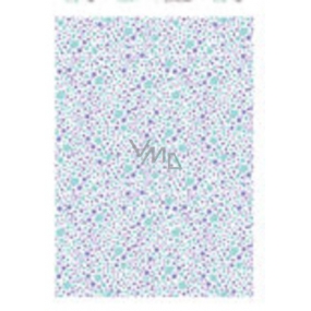 Ditipo Darčekový baliaci papier 70 x 200 cm Vianočný biely fialovej a tyrkysovej hviezdy