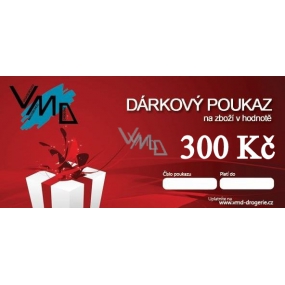 Darčekový poukaz VMD Drogéria na nákup tovaru v hodnote 300 Sk