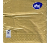 Aha Papierové obrúsky 3 vrstvové 33 x 33 cm 20 kusov Vianočný jednofarebné Zlaté