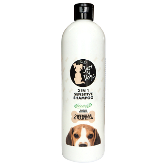 Just 4 Dogs Sensitive Oatmeal & Vanilla 2v1 šampón a kondicionér pre psov 500 ml