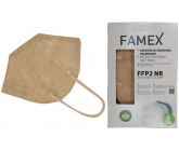 Famex Respirátor ústnej ochranný 5-vrstvový FFP2 tvárová maska béžová 1 kus