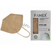 Famex Respirátor ústnej ochranný 5-vrstvový FFP2 tvárová maska béžová 1 kus