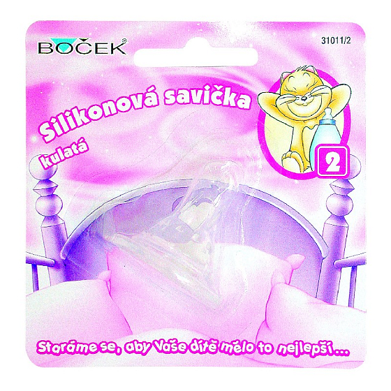Boček Silikónový cumlík veľkosť otvoru 2 - Mlieko