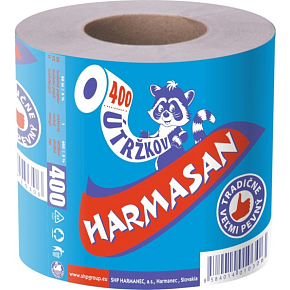 Harmasan 1vrstvový toaletný papier, rolka 400 útržkov, 1 rolka