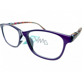 Berkeley Dioptrické okuliare na čítanie +4 plastové fialové, farebné bočnice 1 kus MC2193