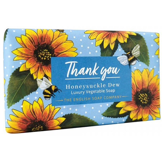 Anglické mydlo Thank You Honeysuckle Dew - Ďakujem, zimolez prírodné parfumované toaletné mydlo s bambuckým maslom 190 g