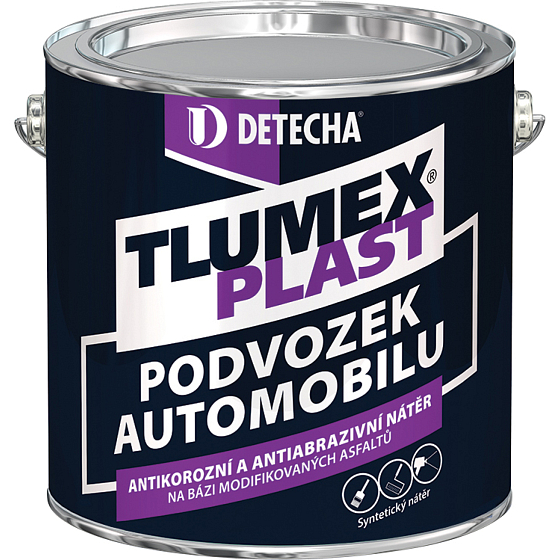 Tlumex Plast antikorózna farba na auto a podvozok, čierna, 2 kg