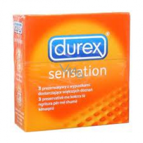 Durex Sensation kondóm s výstupkami pre väčšiu stimuláciu nominálna šírka: 52 mm 3 kusy