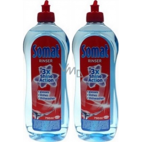 Somat Rinser 3x Shine Action oplachovací prostriedok do umývačky riadu 2 x 750 ml