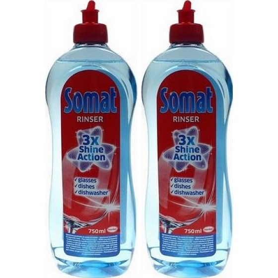 Somat Rinser 3x Shine Action oplachovací prostriedok do umývačky riadu 2 x 750 ml