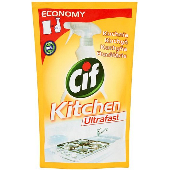 Cif Kuchyňa UltraFast tekutý čistiaci prípravok náhradná náplň 500 ml
