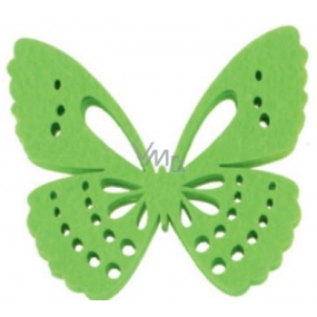 Motýľ z filcu zelený dekorácie 6 cm
