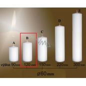 Lima Gastro hladká sviečka biela valec 60 x 120 mm 1 kus