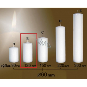 Lima Gastro hladká sviečka biela valec 60 x 120 mm 1 kus