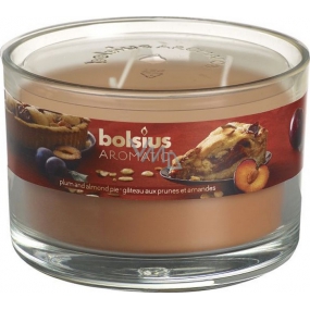 Bolsius Aromatic Plum & Almond Pie - Slivkovo mandľový koláč3 knôty vonná sviečka v skle 70 x 106 mm 685 g, doba horenia 83 hodín