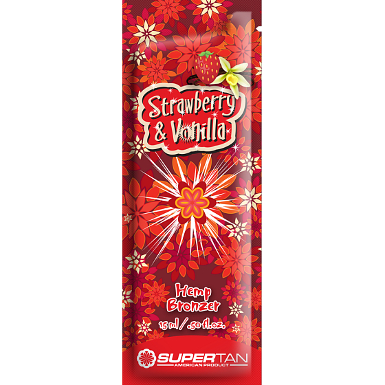 SuperTan Super Sensations Lesné jahody a Vanilka Bronzer s výťažkami indického konope urýchľovač opálenie do solária 5ml