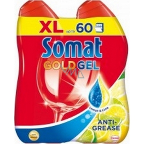 Somat Gold Gel Anti-Grease Lemon & Lime gél s aktívnym odmasťovačom 2 x 600 ml