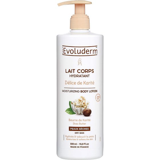Evoluderm Délice de Karité hydratačné telové mlieko s bambuckým maslom 500 ml