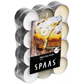 Spaas Tri White Cake Vanilla - Biely vanilkový koláč vonné čajová sviečky 24 kusov