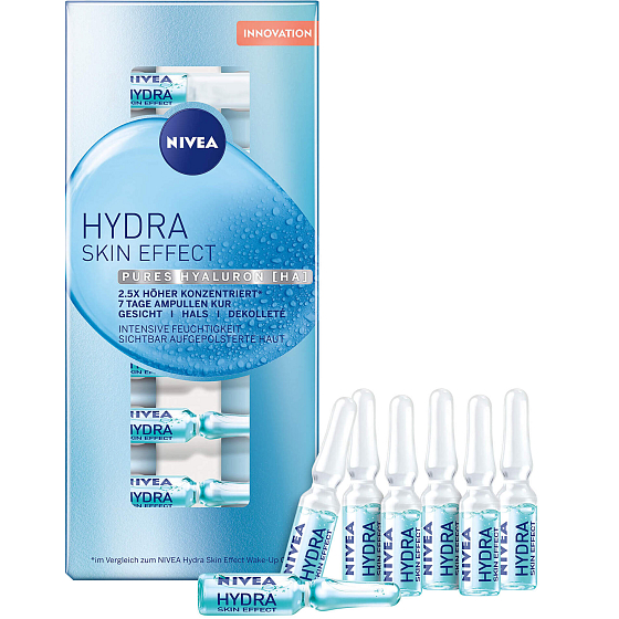 Nivea Hydra Skin Effect intenzívna hydratačná 7-dňová kúra s kyselinou hyalurónovou 7 x 1 ml